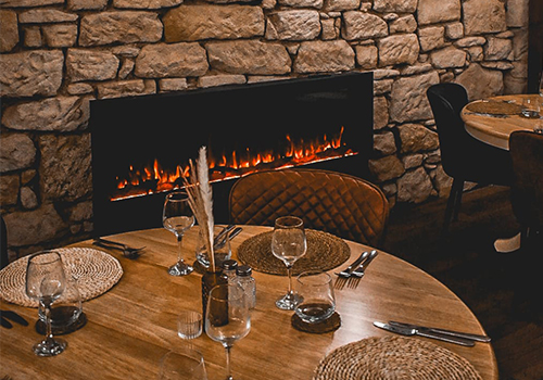 A table set for dining in Castleview Restaurant