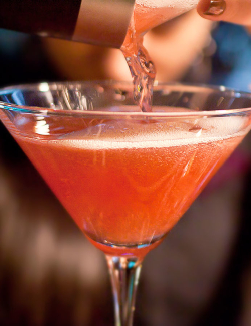 Cocktails being made on a bar top