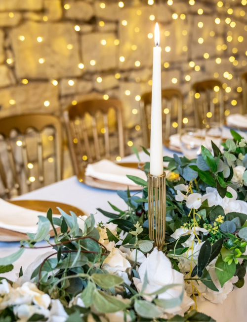 Top table set for wedding at Broomhall Castle